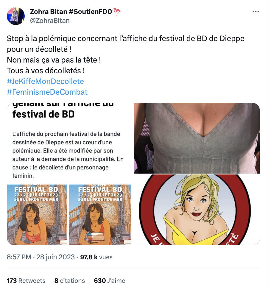 À Dieppe, l'affiche du festival de BD a été retouchée pour masquer