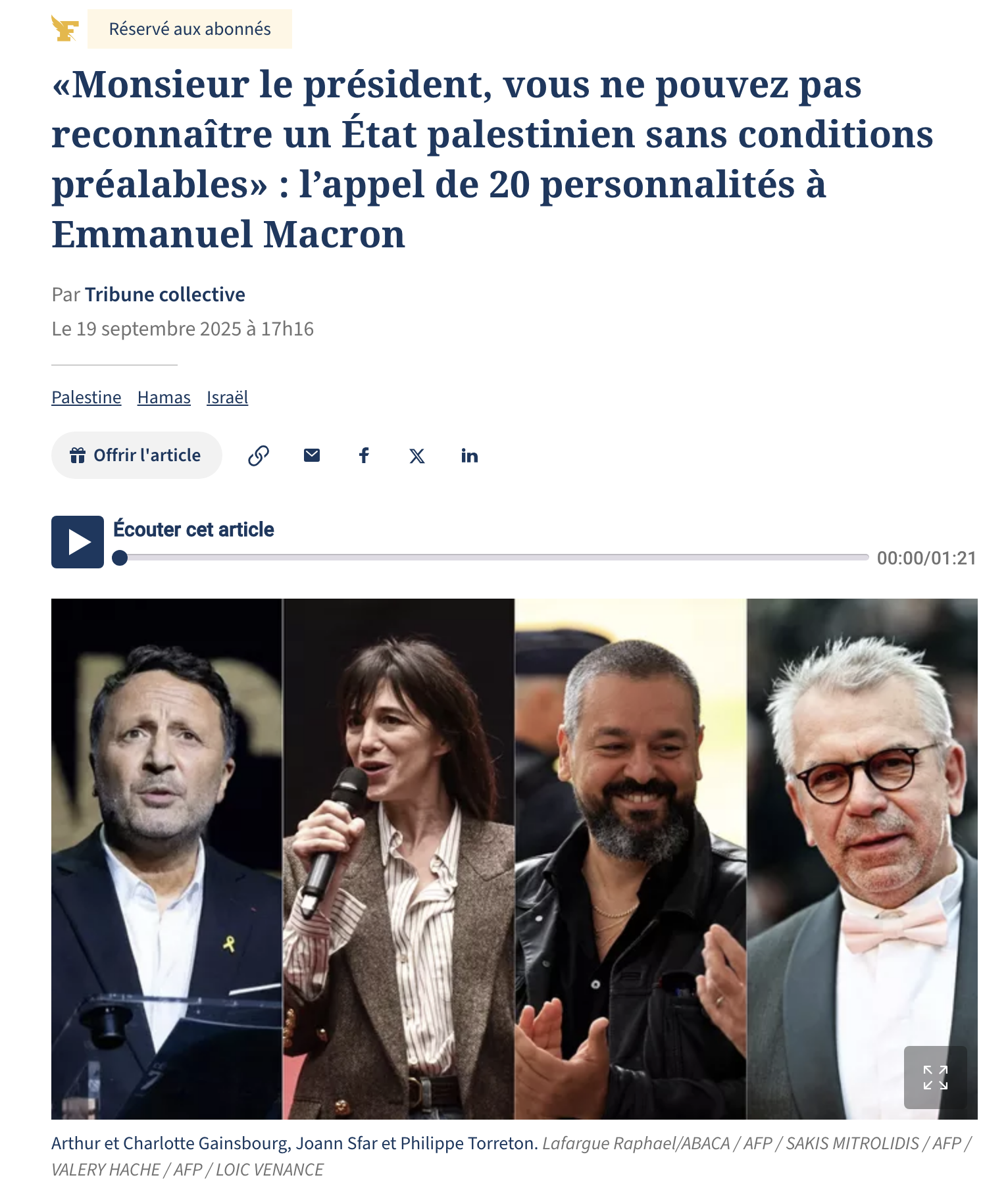 La tribune en question