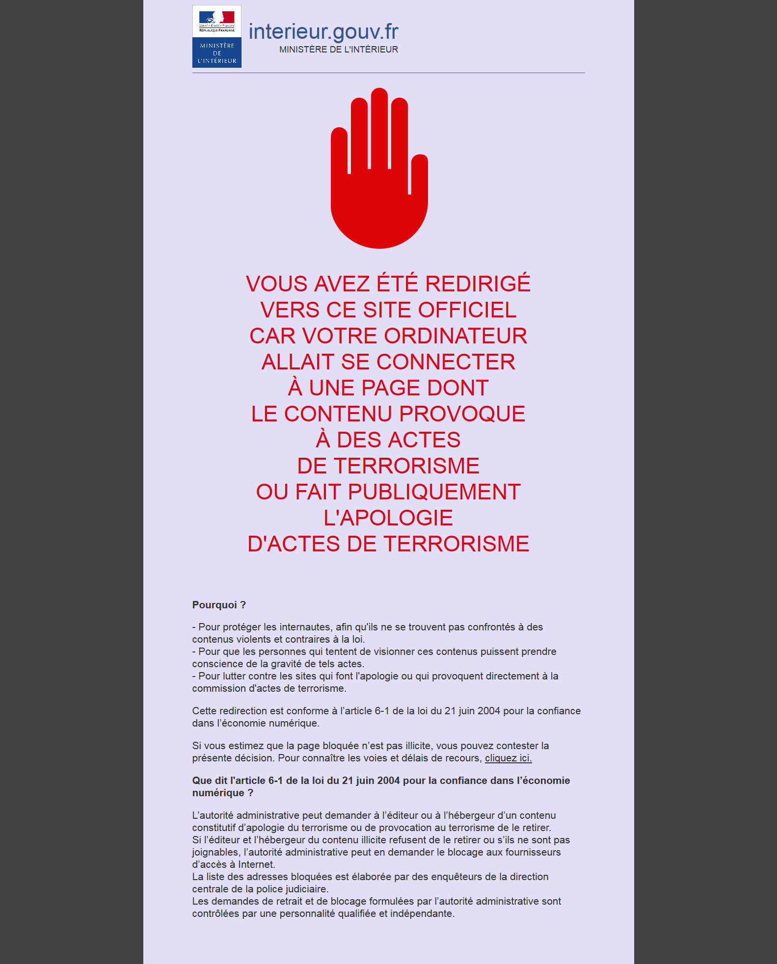 Apologie Du Terrorisme : Premier Site Bloqué En France - Par La ...