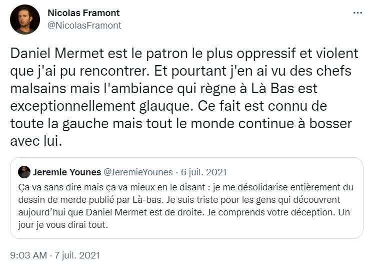 "Ce fait est connu de toute la gauche mais tout le monde continue de bosser avec lui"