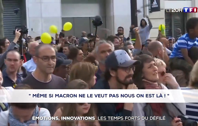Macron Hue Pendant Le Defile Tf1 Et France 2 Pas Raccord Par La Redaction Arret Sur Images